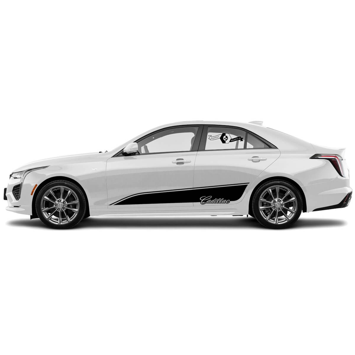 2 Nieuwe Decal Sticker Stijlvolle deuren Accent Trim Boundary Lines Wrap Vinyl Decal voor Cadillac CT4