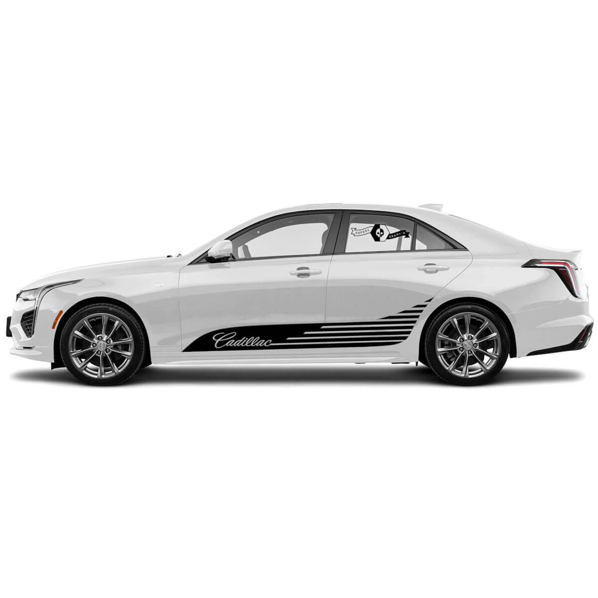 2 Nieuwe Decal Sticker Stijlvolle Deuraccent Putjeslijnen Zijkant Wrap vinyl Decal voor Cadillac CT4
