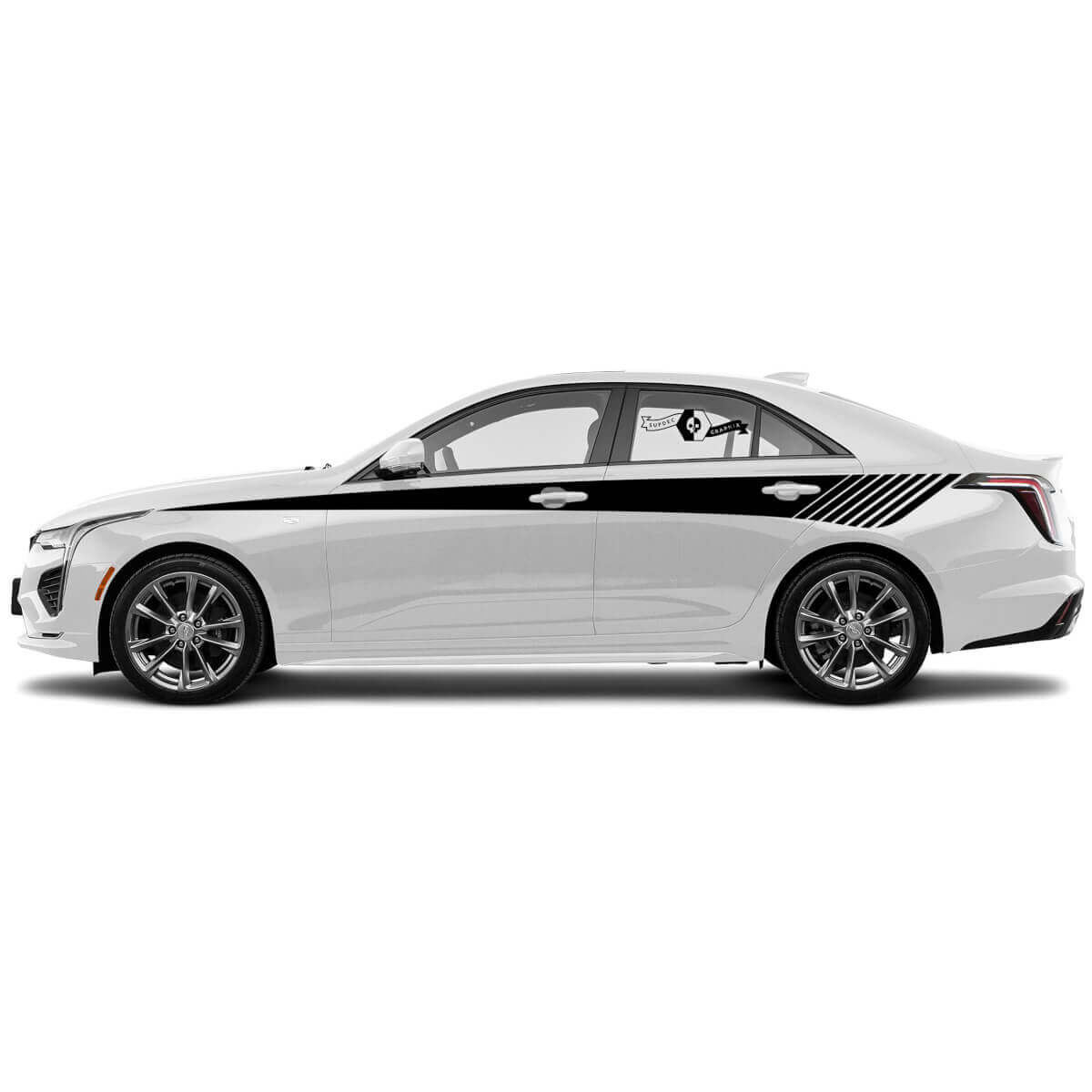 2 Nieuwe Decal Sticker Stijlvolle Deuren Omhoog Accentlijnen Wrap vinyl Decal voor Cadillac CT4
