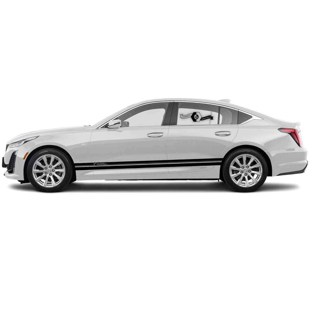 2 Nieuwe Decal Sticker Stijlvolle Rocker Panel Accent split Stripe vinyl Decal voor Cadillac CT5
