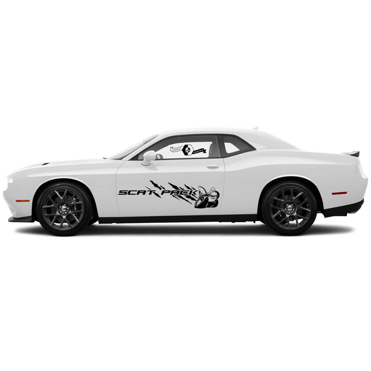 2 Side Dodge Challenger Scat Pack Traces of Dirt Сlassic side vinyl decals grafische sticker