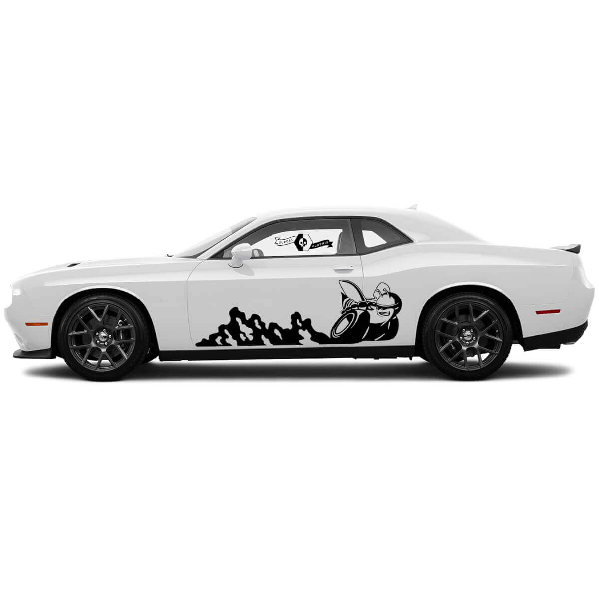 2 Zijde Dodge Challenger Scat Pack sporen van vuil Wrap Klassieke Zijde Vinyl Decals Graphics Sticker
