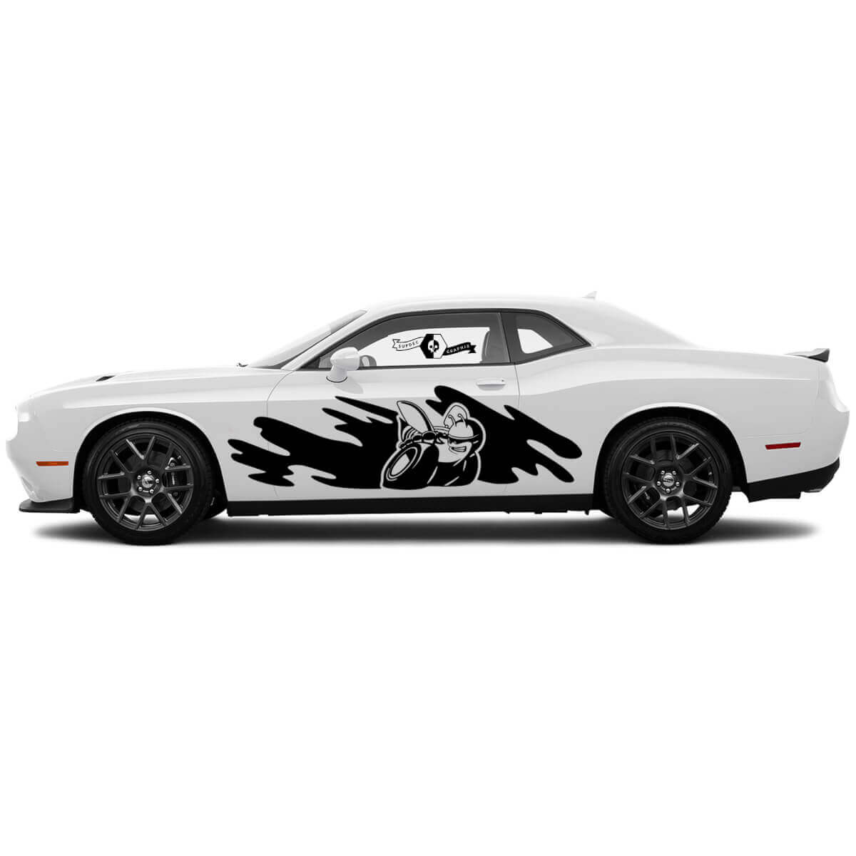 2 Zijde Dodge Challenger Scat Pack Deur Vernield Splash Wrap Klassieke Zijde Vinyl Decals Grafische Sticker
