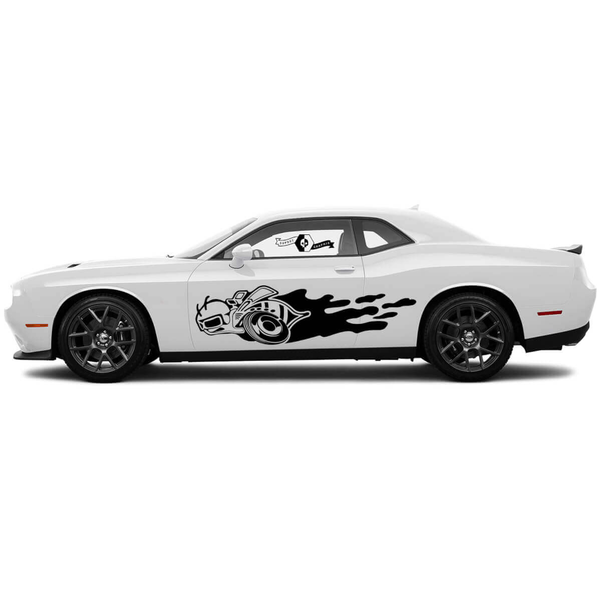 2 Zijde Dodge Challenger Super Bee Deur Vernietigd Splash Wrap Klassieke Zijde Vinyl Decals Grafische Sticker
