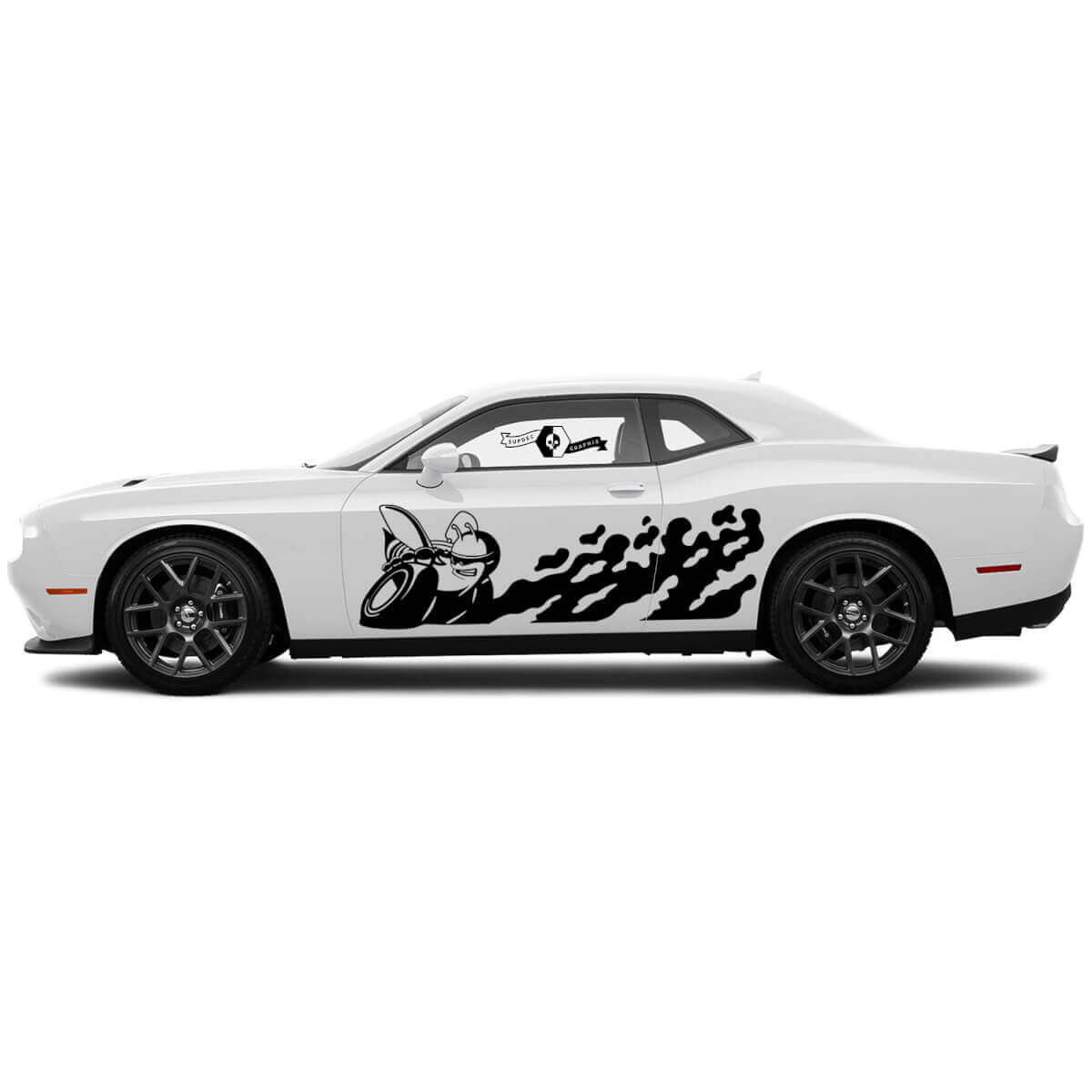 2 Zijde Dodge Challenger Scat Pack Deur Vernietigd Splash Wrap Zij Vinyl Decals Grafische Sticker
