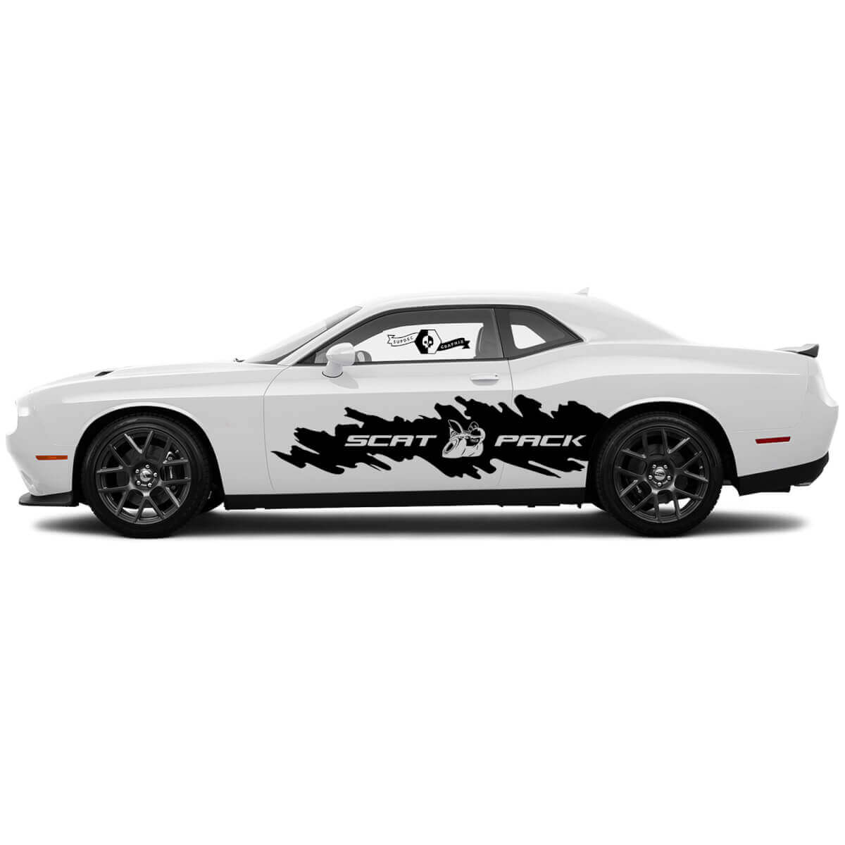 2 Zijde Dodge Challenger Scat Pack Vernietigde Grote Splash Wrap Zijde Vinyl Decals Graphics Sticker
