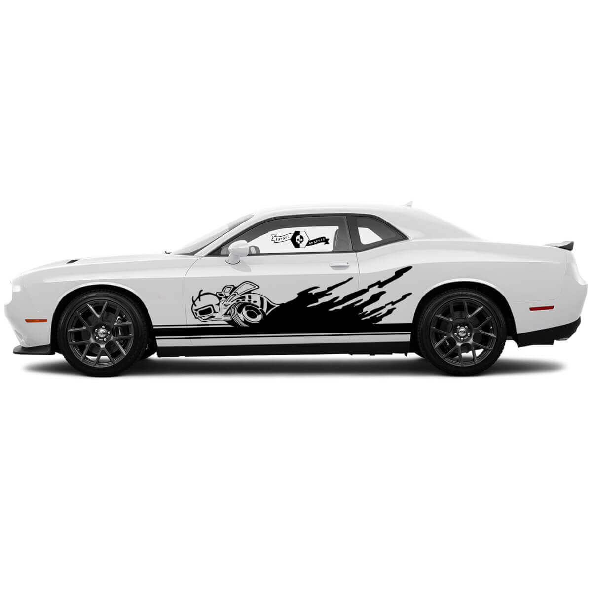 2 Zijde Dodge Challenger Super Bee Rocker Panel Side Klassieke Streep Solide Zijde Vinyl Decals Grafische Sticker
