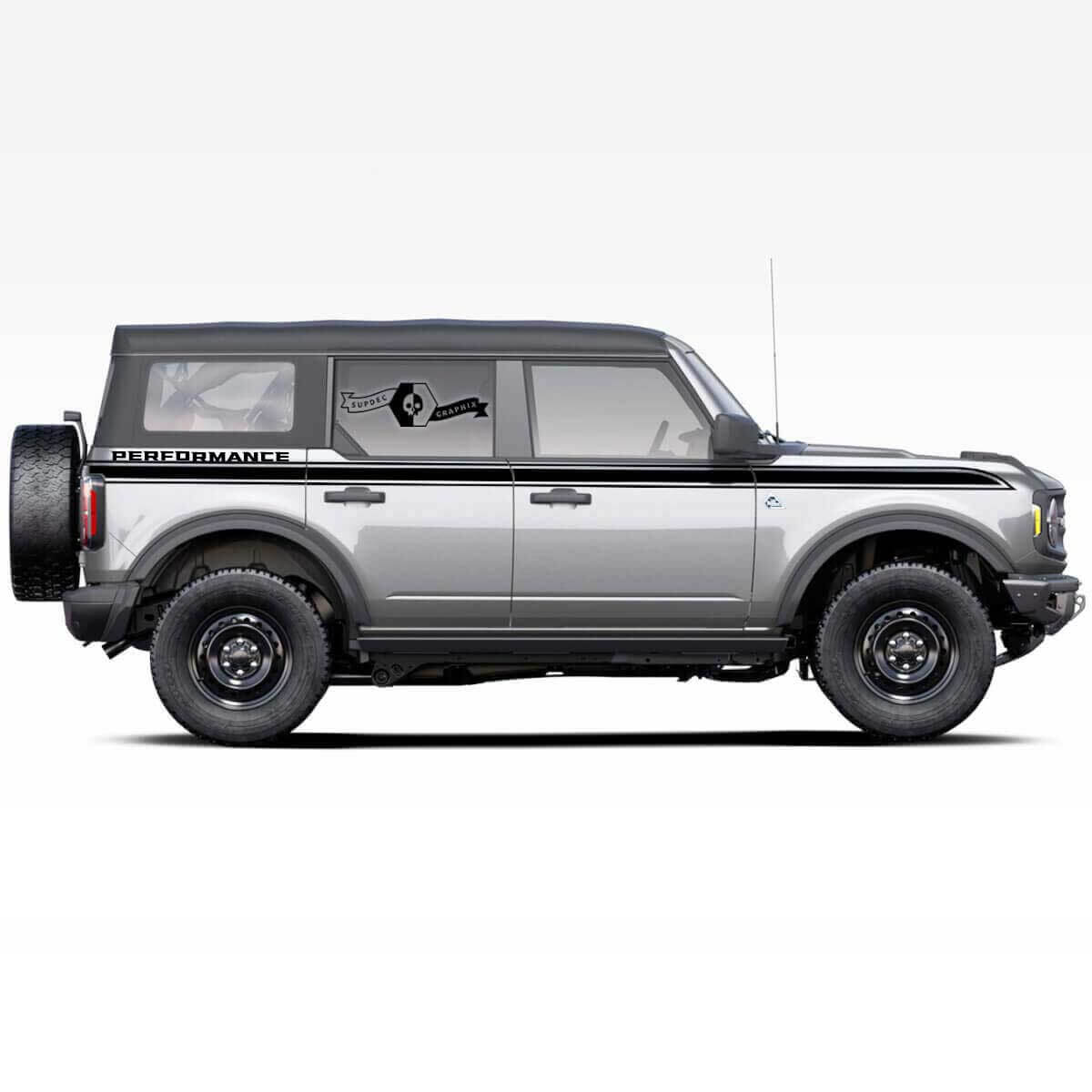 Doors Up Accent Line Trim Performance Zijstreep Stickers voor Ford Bronco 4-Deurs
