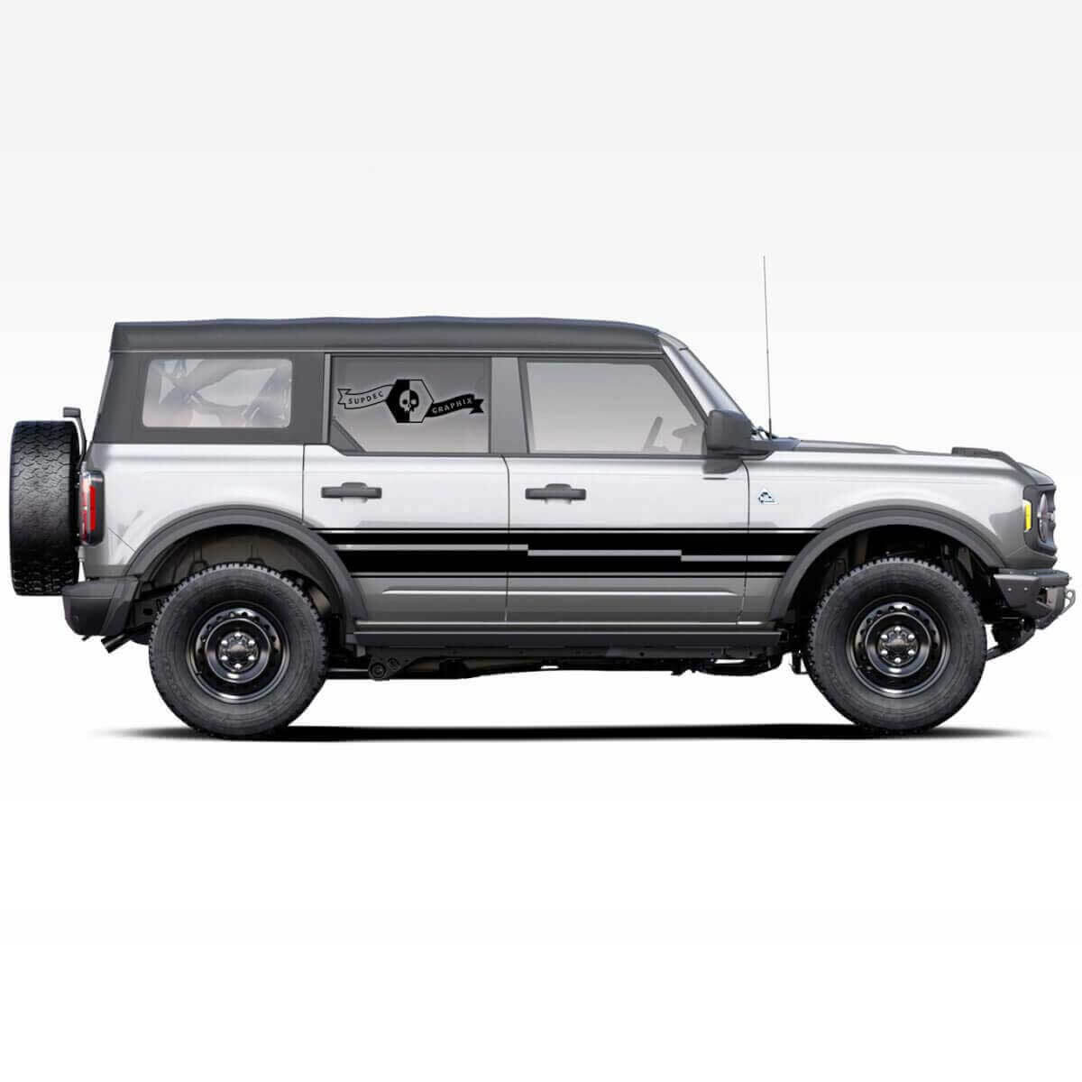 Zijdeur Wrap Strepen Stickers voor Ford Bronco 4-deurs