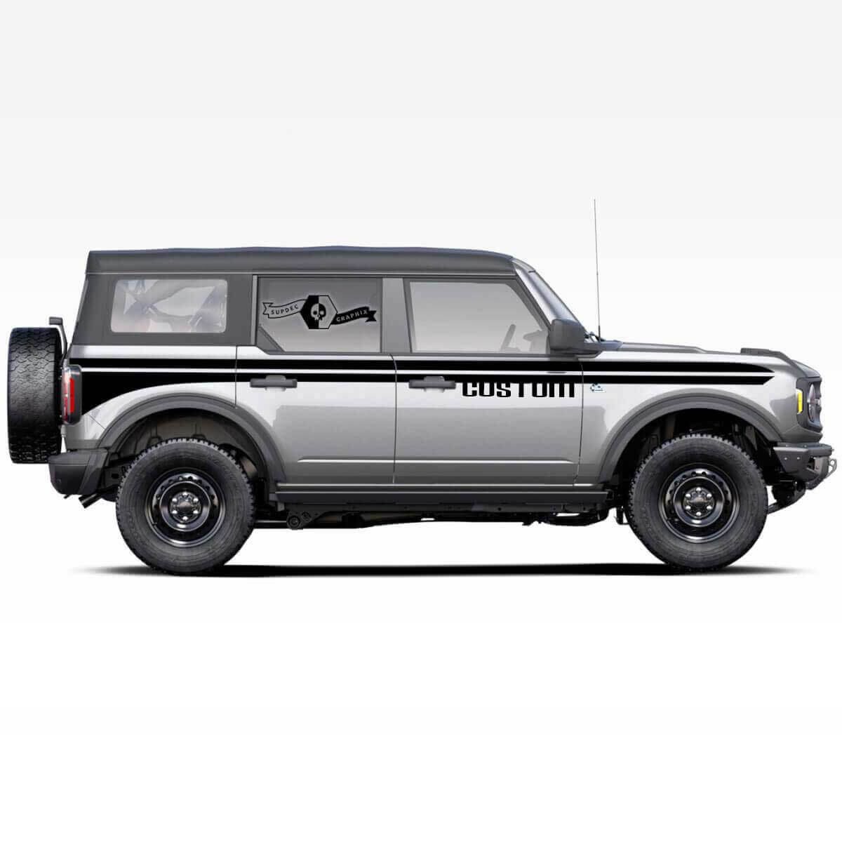Aangepaste tweezijdige vinylstreepstickers voor Musclecar horse 2021