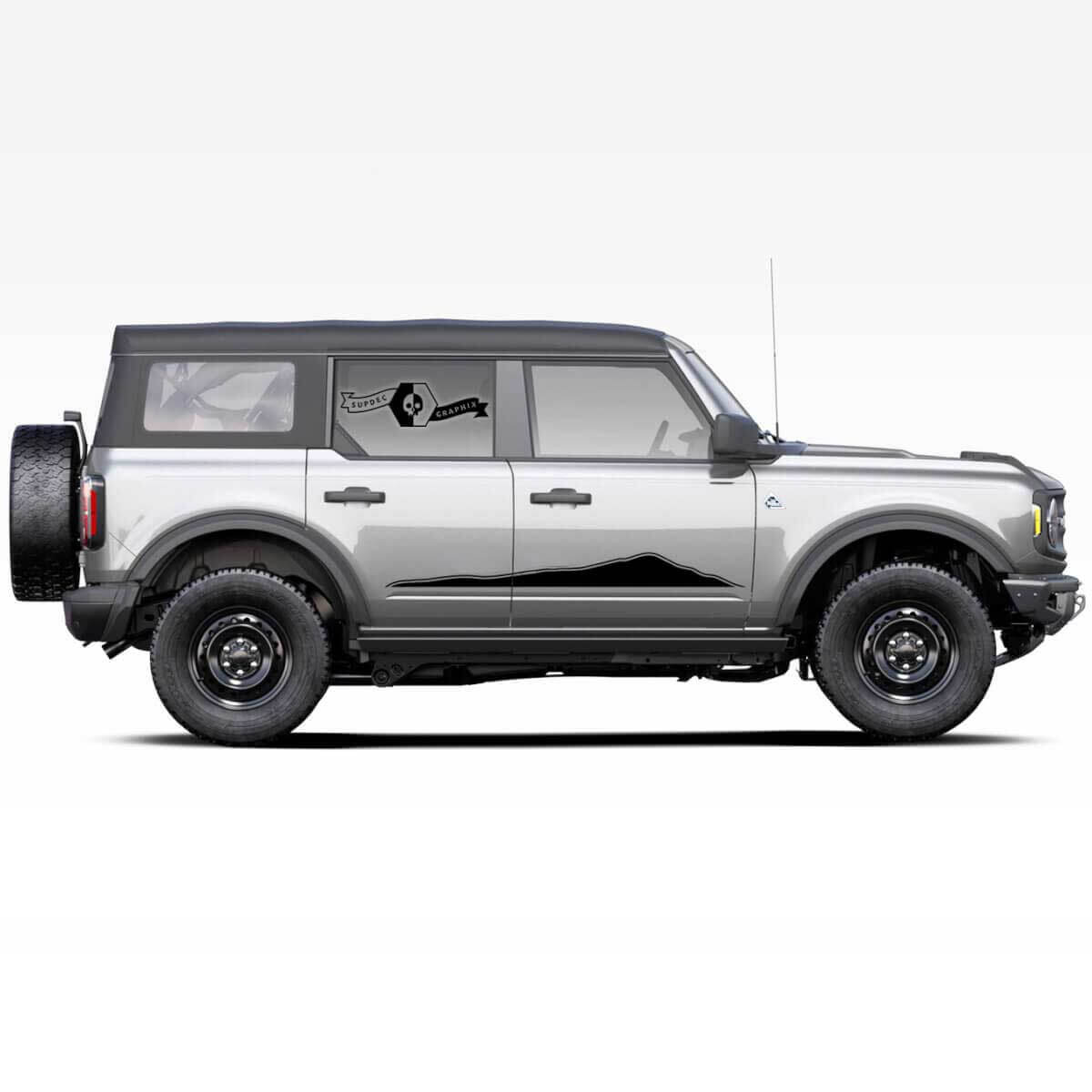 Mountains Outline Side Stripes Vinyl Sticker voor Musclecar horse 2021