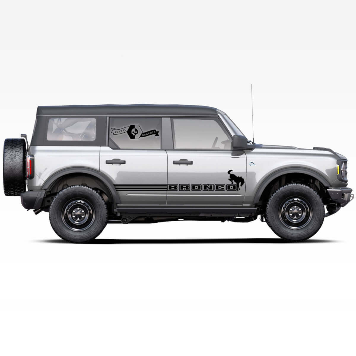 Paar Bronco zijpaard Deuren Streep Zon Decals Stickers voor Ford Bronco 2021
