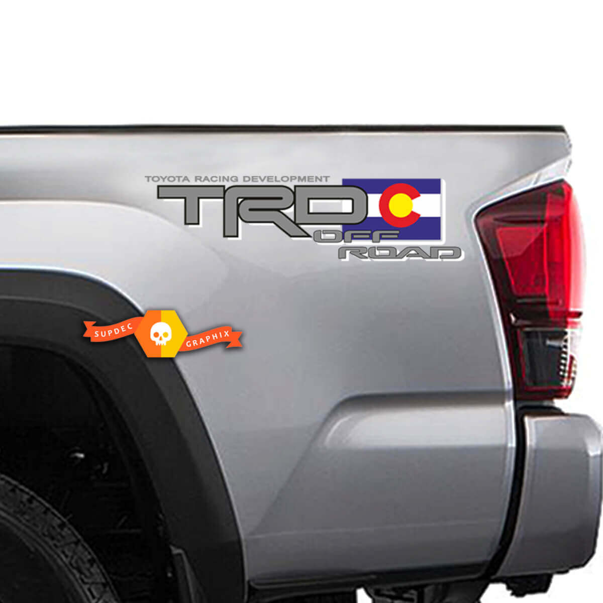 2 Toyota TRD Racing Tacoma Tundra Vlag Colorado Decal Vinyl Paar Sticker Truck
