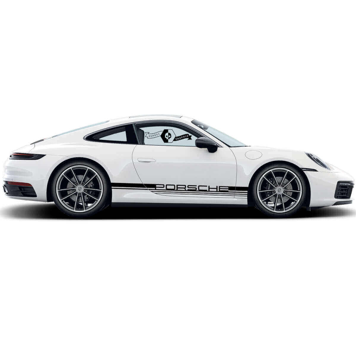 Classic rechte zijstreep vinyl decalset voor Porsche 911