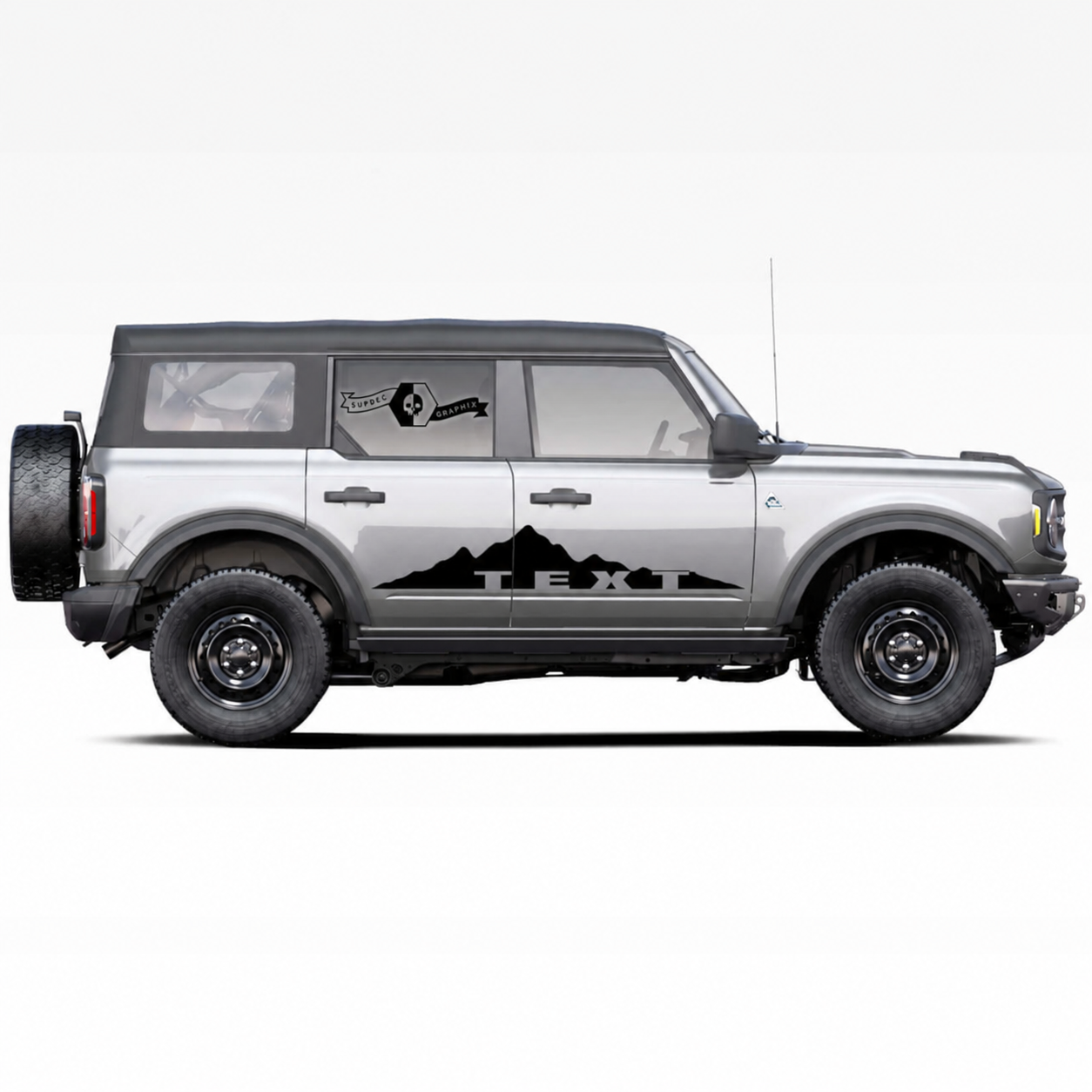 Aangepaste Tekst Berglogo Zijdeuropstripstickers Set voor Musclecar paard