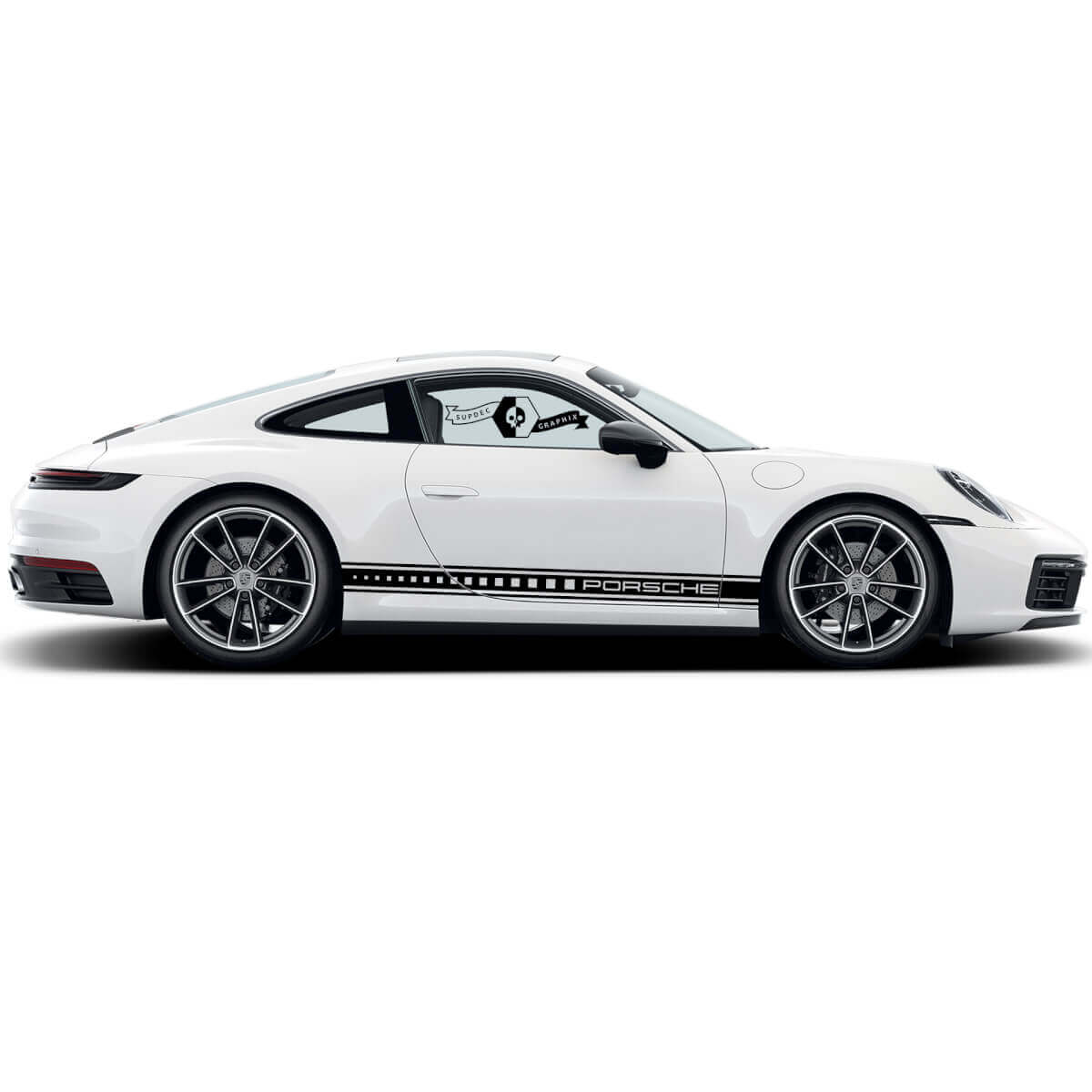 2 Porsche 911 Porsche Carrera Rocker Panel vierkante Side Stripes Doors Kit Decal Sticker
