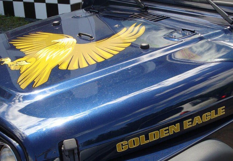 Golden Eagle motorkap en zijvinyl decal set voor Jeep Wrangler
