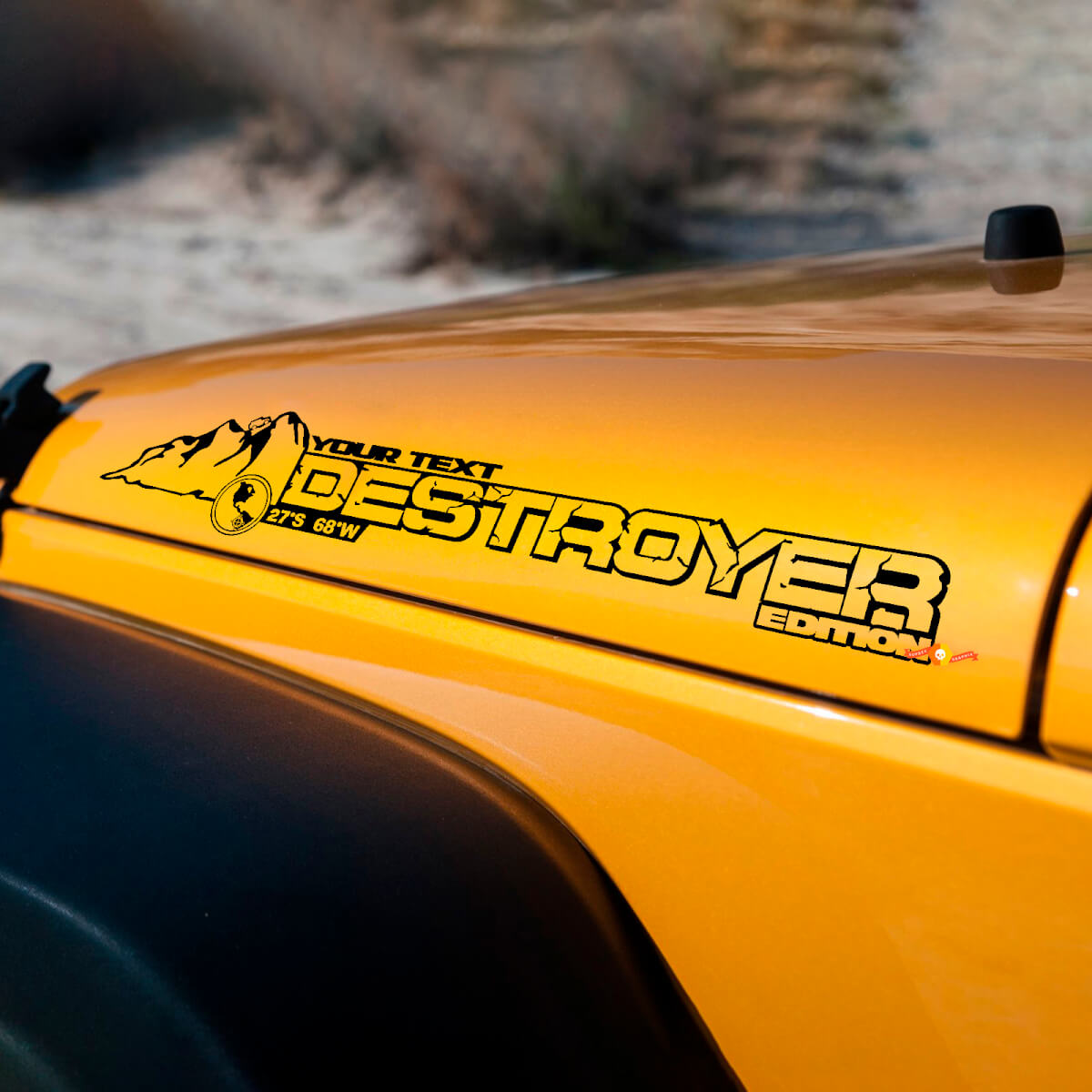 Destroyer Mountain Style Kap Vinyl Decal voor Jeep Wrangler JK