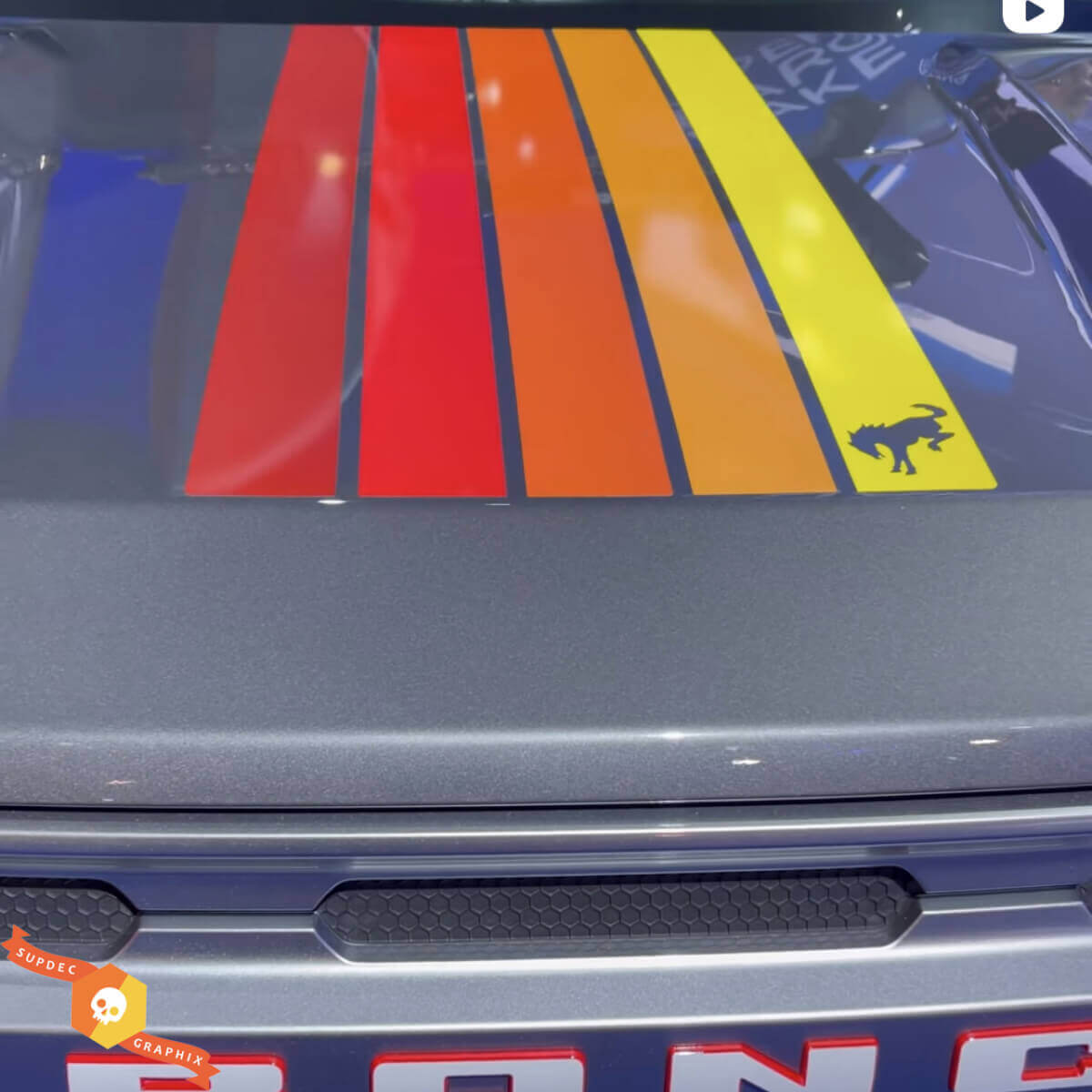 Motorkapstrepen Deurstickers Stickers voor Musclecar horse 2021
