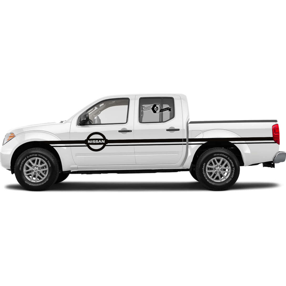 2 Nissan Frontier Accent Body Line Decal Sticker Graphic Side Stripe Doors Logo
