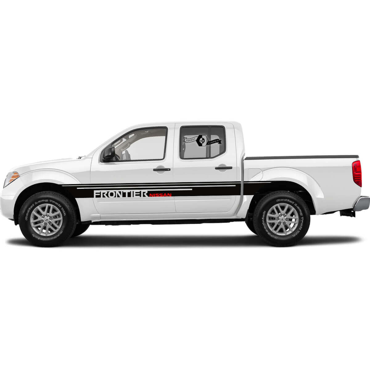 2 Nissan Frontier Accent Body Line Decal Sticker Graphic Side Stripe Doors twee kleuren
