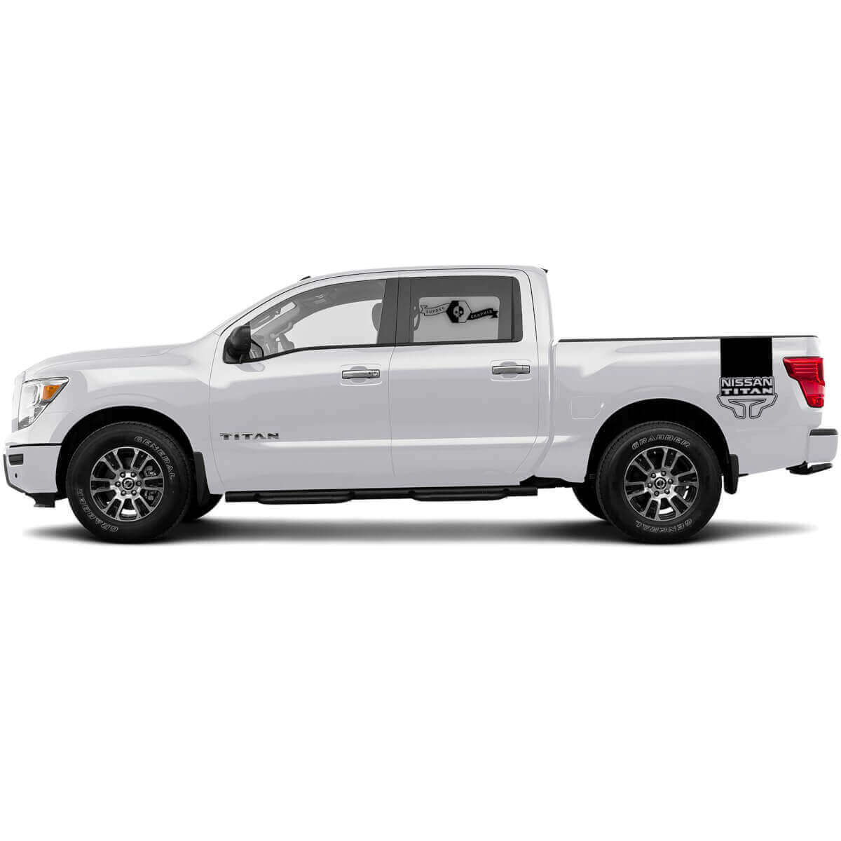 Branded Stripes Bedside Vinyl Decal Sticker voor Nissan Titan
