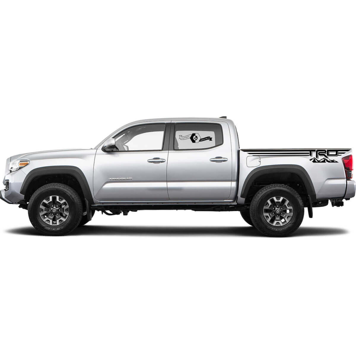 2 Decal sticker kit voor Toyota Tacoma Trd Off Road Mountains Lines Bed Decal Sticker Graphic Side WRAP
