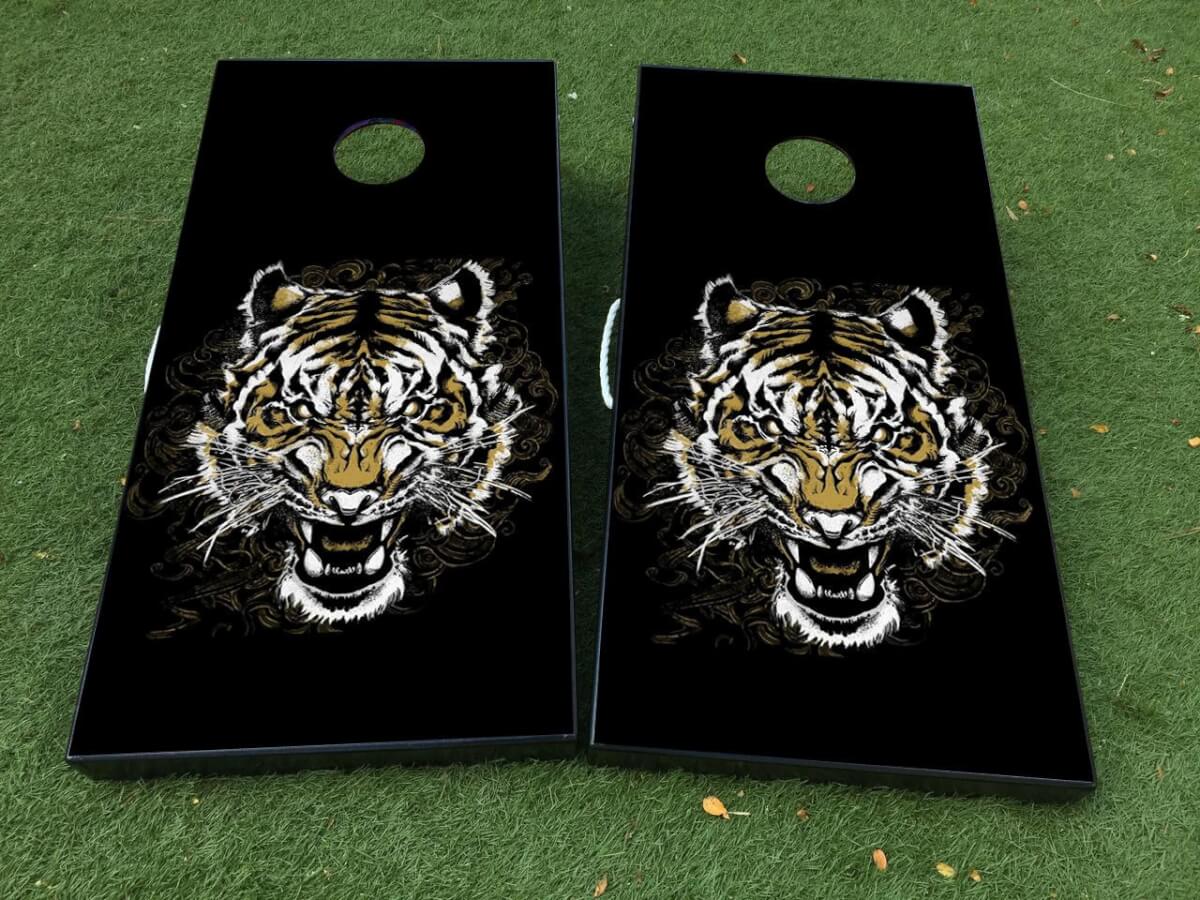 Tiger Cornhole Bordspel Sticker Decal VINYL WRAPS met GELAMINEERD
