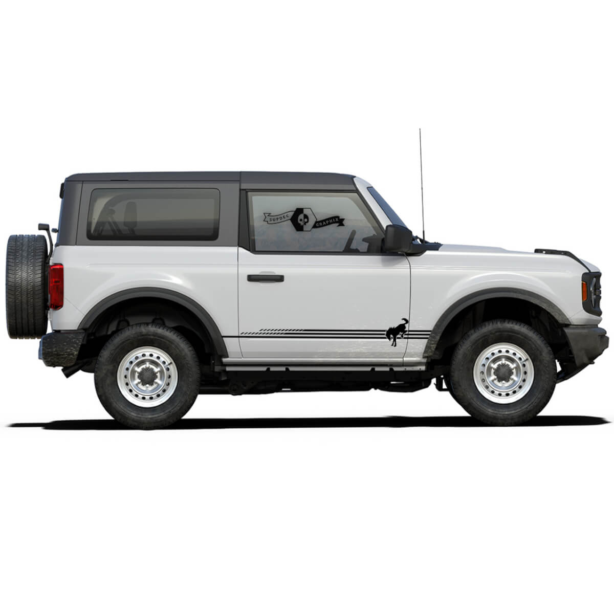 Drie strepen paardenstijl Side Decals Stickers voor Ford Bronco 2021 - Nu