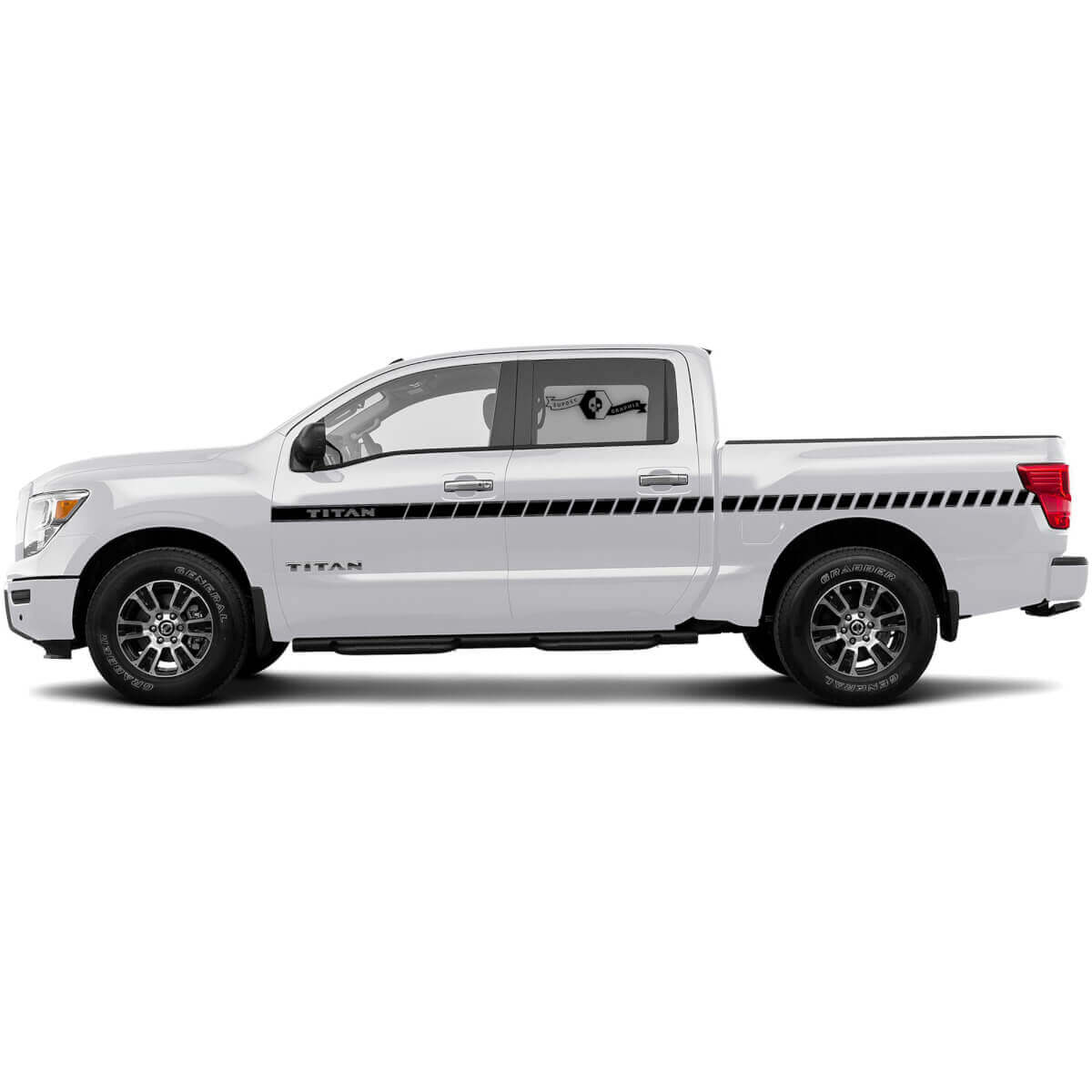 Paar Nissan Decal Deuren Rocker Panel Streep Sticker Voor Nissan Titan Zij Vinyl Stickers Gestippelde Lijn
