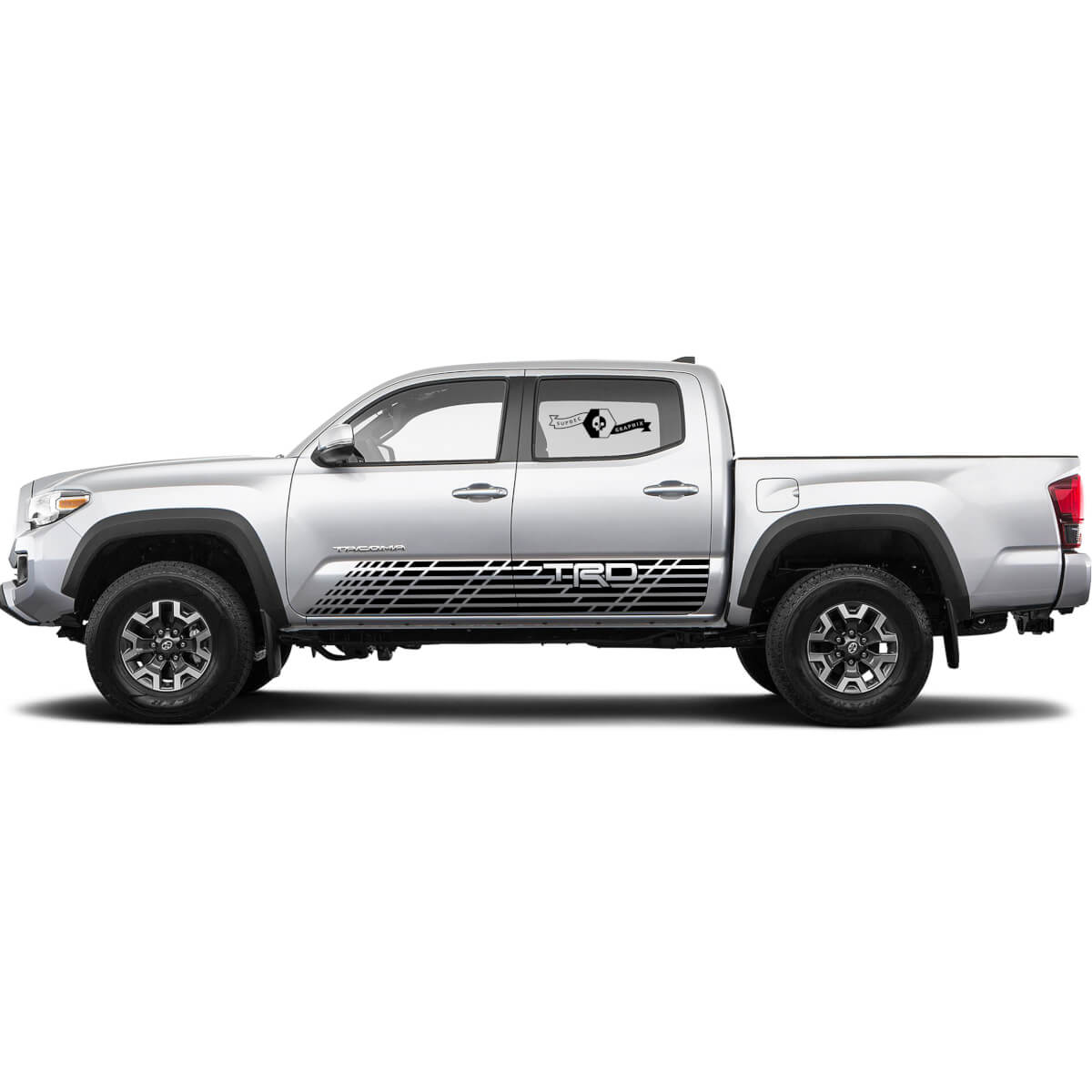 TRD Geruite Strepen Zij Vinyl Decal Sticker voor Toyota Tacoma 2016-2019