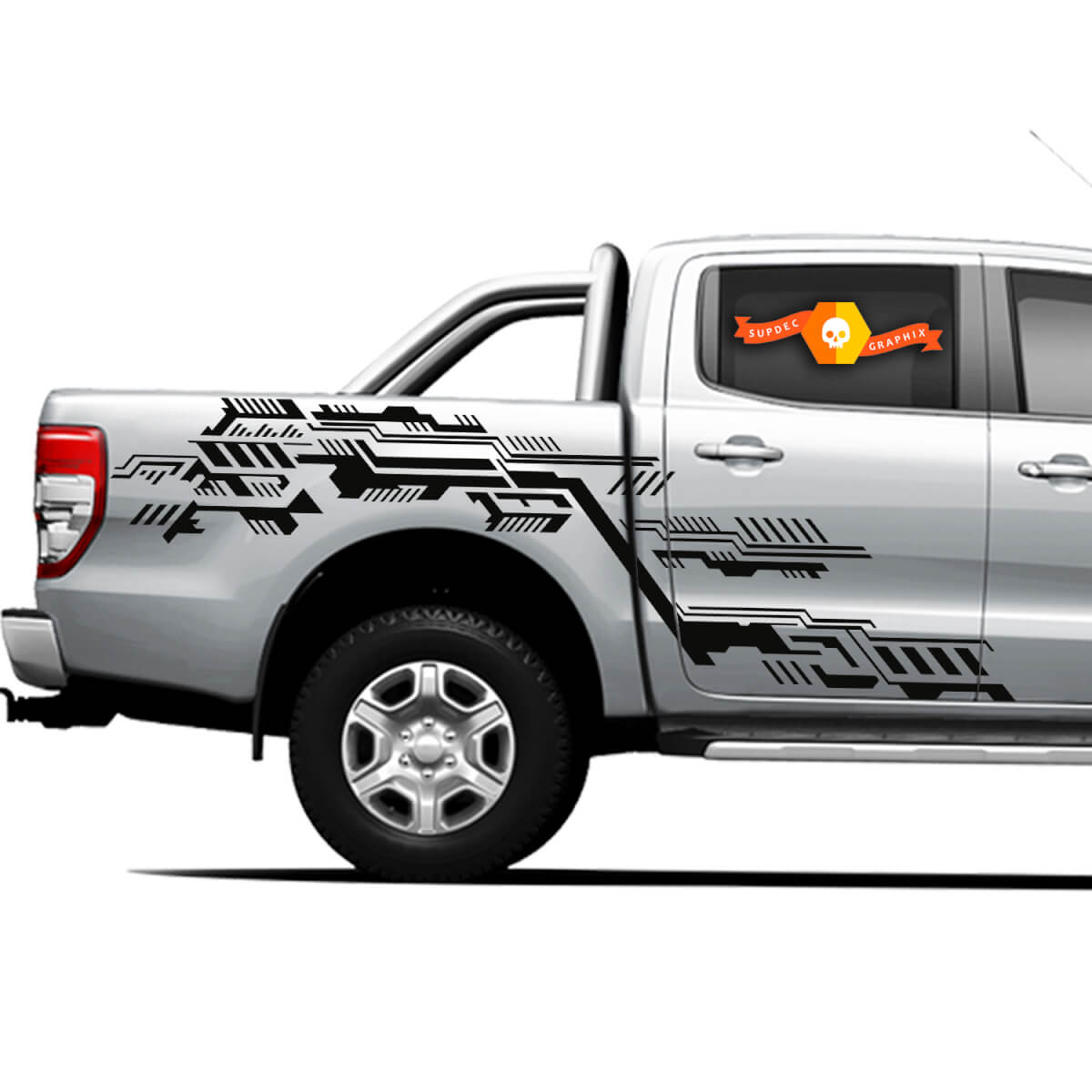 Paar 4 × 4 Truck Side Bed Graphics Vinyl Decals voor Ford Ranger Robo