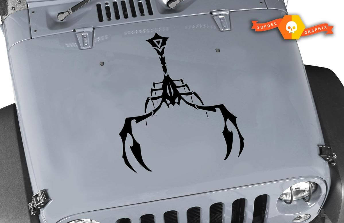 Scorpion Tribal Style Motorkap Vinyl Decal voor Jeep Wrangler