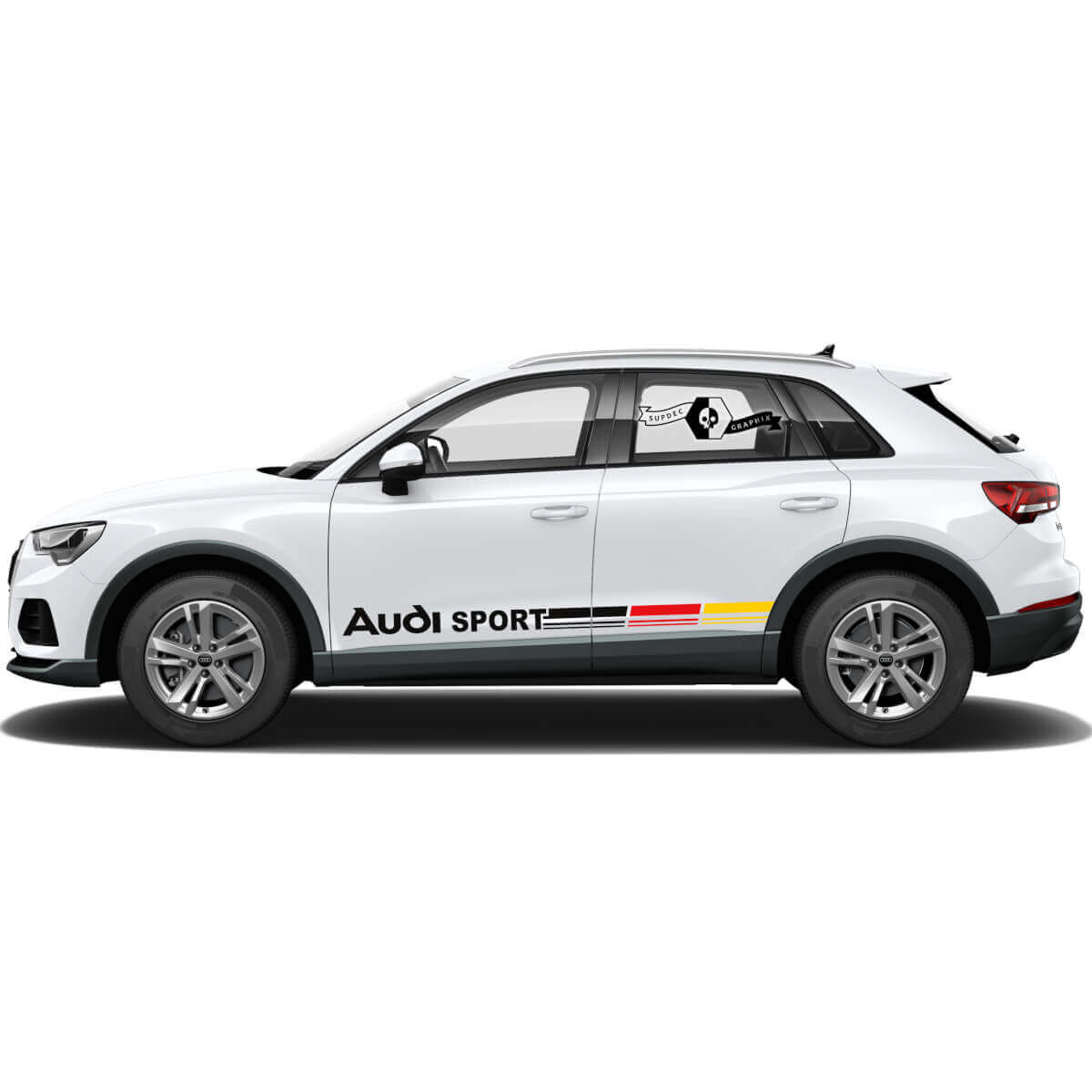 Stel Audi Q3 Stickers Deurzijde In Voor Rocker Panel Duitsland Vlag Vinyl Sticker
