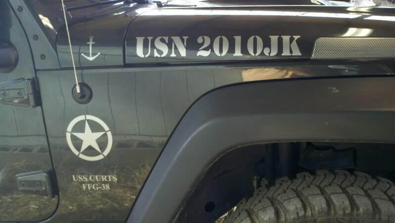USN USS Curts FFG-38 Militaire Zijvinyl Decal Kit voor Jeep Wrangler