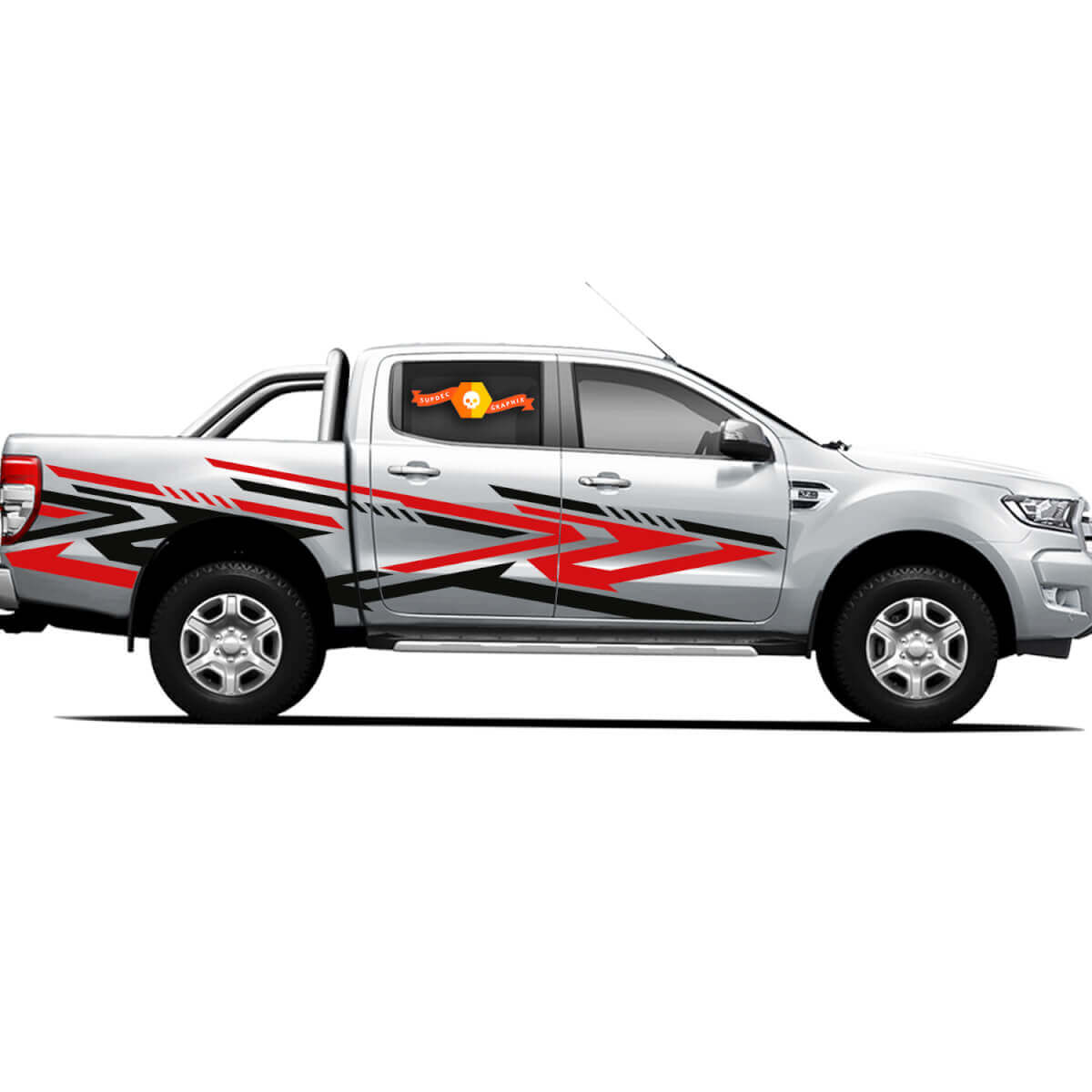 Paar stickers van vinylstickers 4X4 Tacoma Toyota TRD Off Road Truck zijdeuren Robo-stijl
