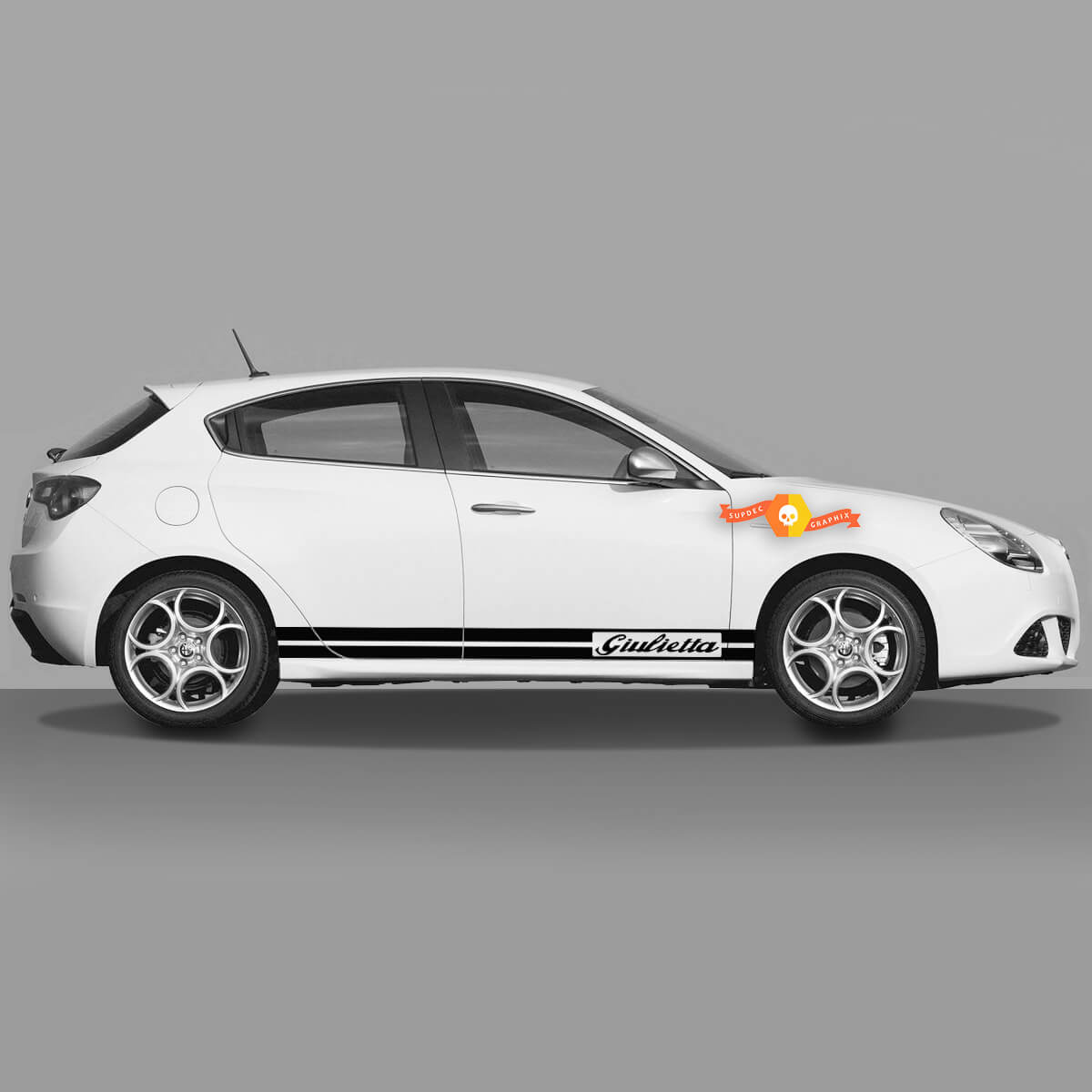 2x Alfa Romeo Giulietta Decals Vinyl Graphics Rocker Panel Originele Belettering 2021