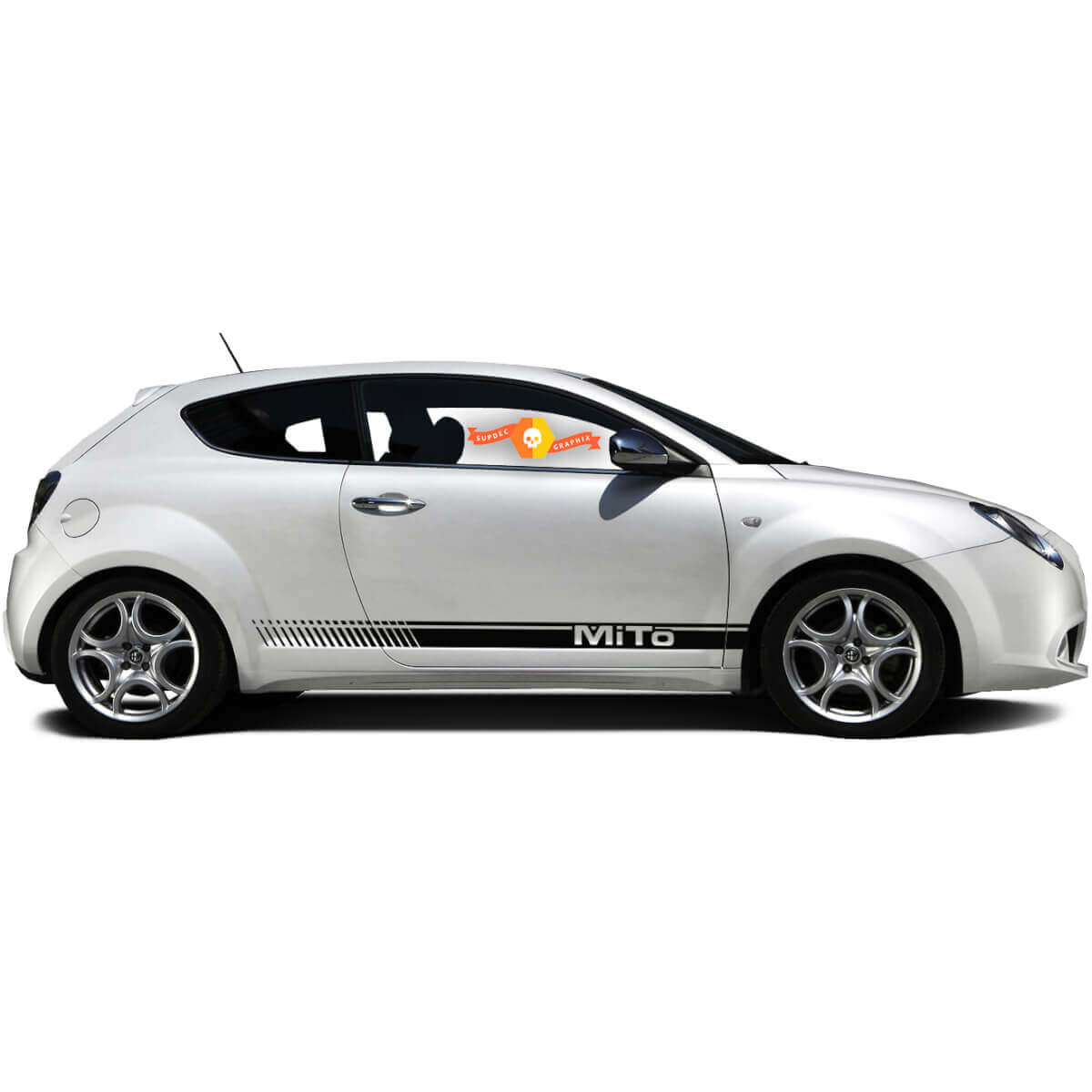 Paar Vinylstickers zijgrafiek Stickers Alfa Romeo Rocker Panel MITO Classic 2022
