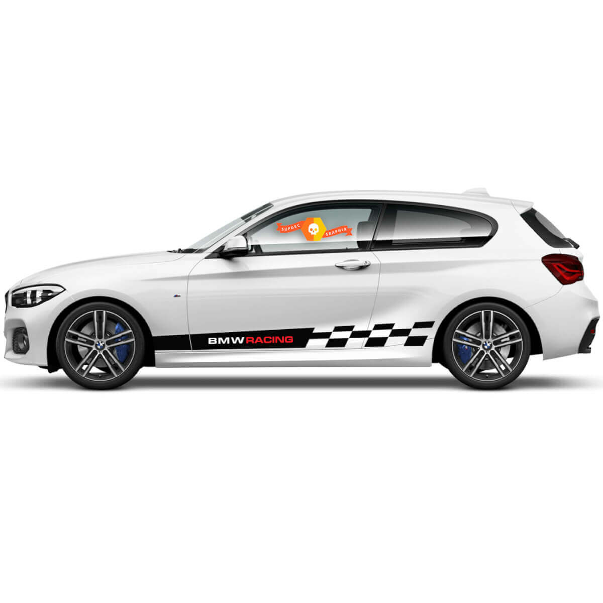 Paar Vinyl Decals Grafische Stickers voor BMW 1 Serie 2015 bmw racing line finish
