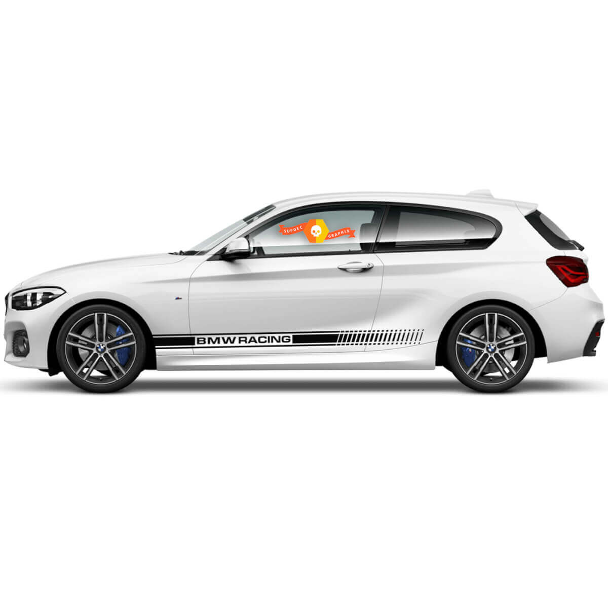 Paar Vinyl Stickers Grafische Stickers zijrockerpaneel bmw 1 serie 2015 Racing
