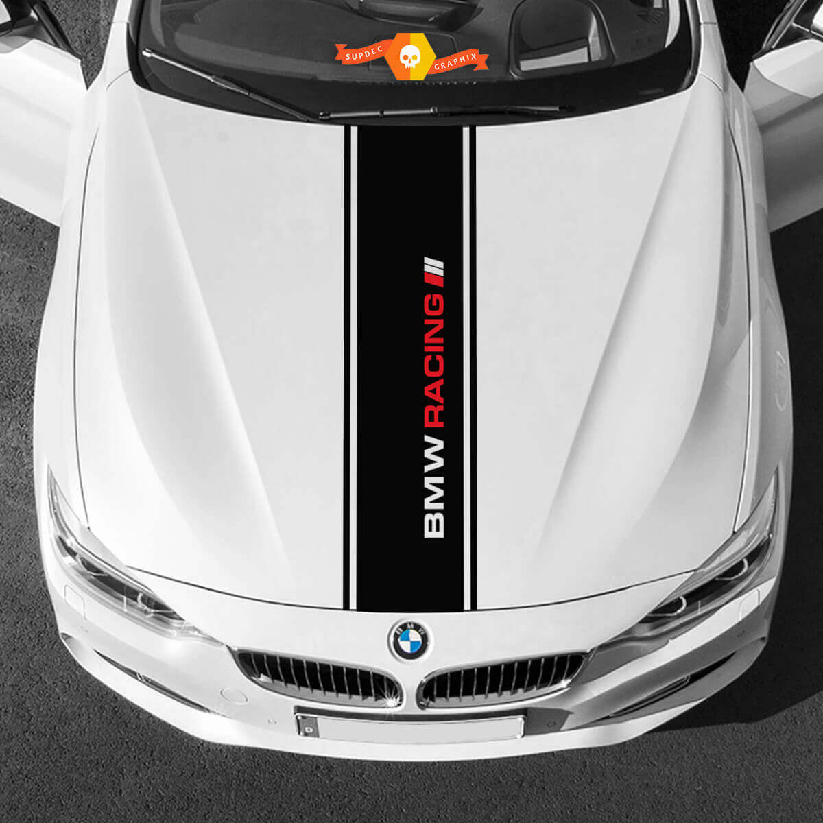 Vinylstickers Grafische Stickers bmw motorkap in het midden BMW Racing nieuw
