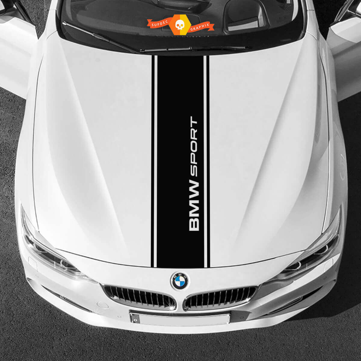 Vinylstickers Grafische Stickers bmw motorkap in het midden BMW Sport Nieuw

