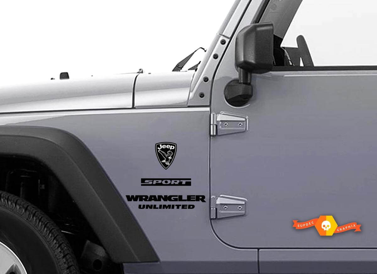 Jeep Wrangler Rubicon Bald Eagle grijs YK JK vinyl sticker sticker