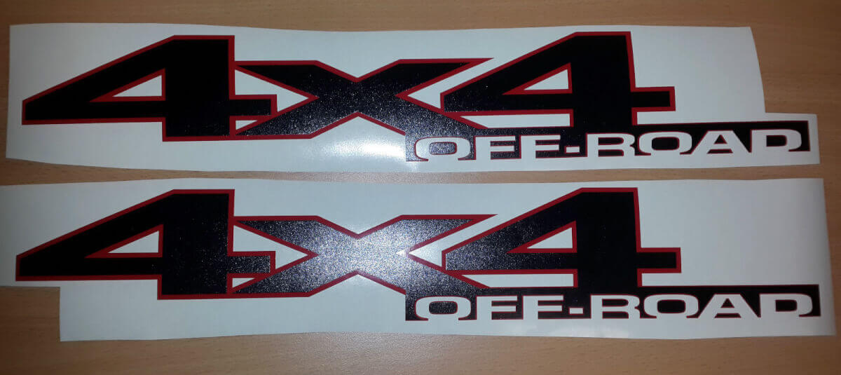 4x4 Off Road Zijvinyl Decal Set voor Dodge Ram