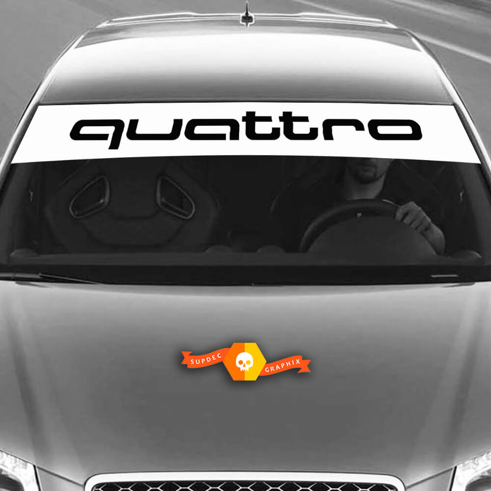 Vinyl Decals Grafische Stickers voorruit voor Audi witte zonnestrip Quattro nieuw 2022
