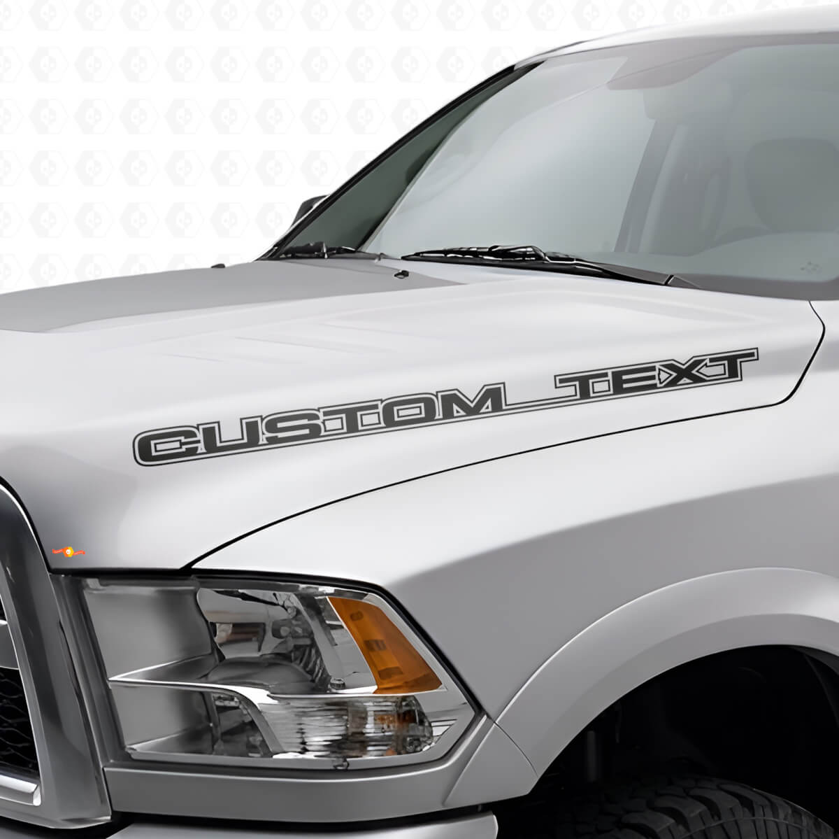 Op maat gemaakte omtrekletters motordeksel vinyl decal set voor Dodge Ram Power Wagon