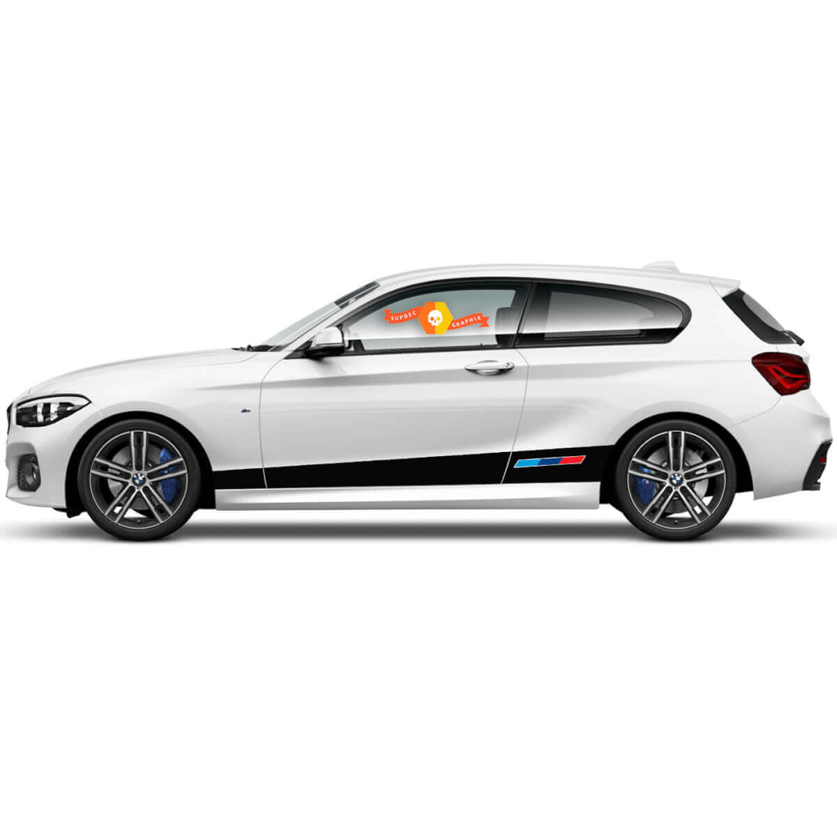 Paar Vinyl Decals Grafische Stickers zijde bmw 1 serie 2015 Rocker panel Racing stijl
