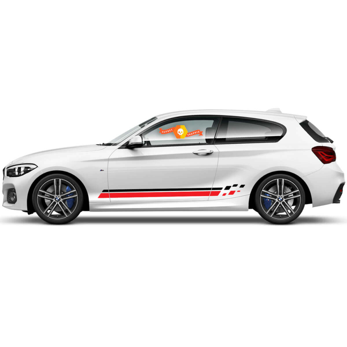 2 x Vinyl Decals Grafische Stickers zijde bmw 1 serie 2015 deurstrepen nieuw
