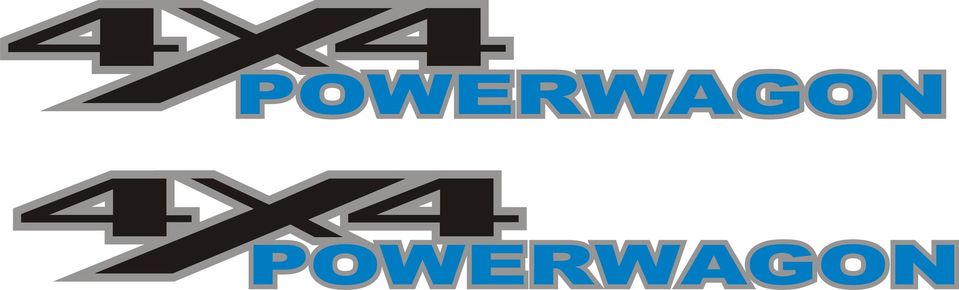 2 DODGE RAM 4x4 blauwe POWER WAGON TRUCK vinyl stickers stickers