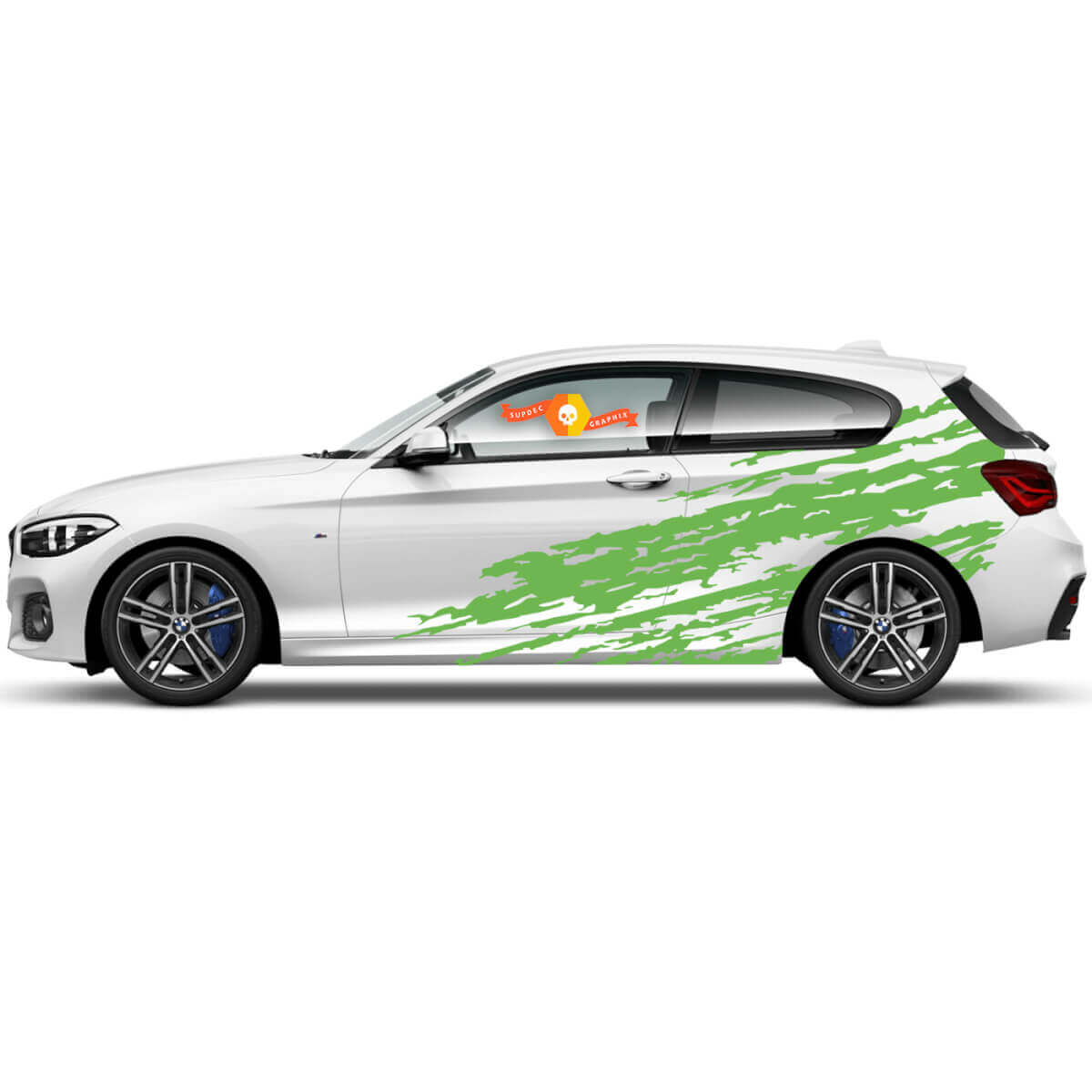 2 x Vinyl Stickers Grafische Stickers zijde bmw 1 serie 2015 eco nieuw
